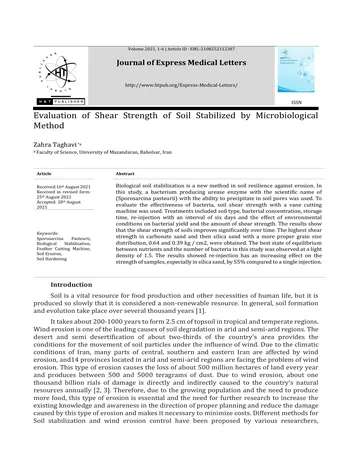 Más sobre Evaluación de la Resistencia al Corte del Suelo Estabilizado por Método Microbiológico