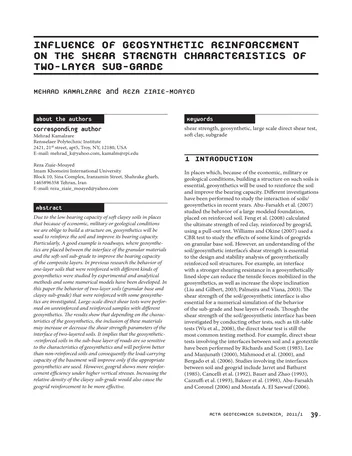 Más sobre Influencia del Refuerzo Geosintético en las Características de Resistencia al Corte de Subgrados de Dos Capas
