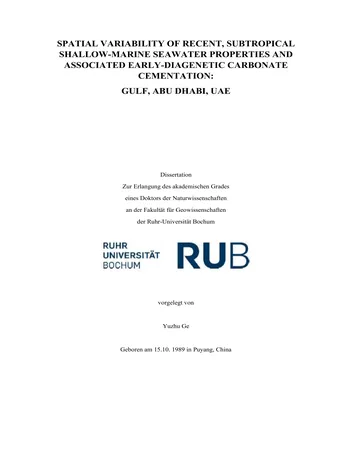 Más sobre Variabilidad Espacial de las Propiedades del Agua de Mar Somera Subtropical Reciente y las Asociadas a Cementación Temprana.