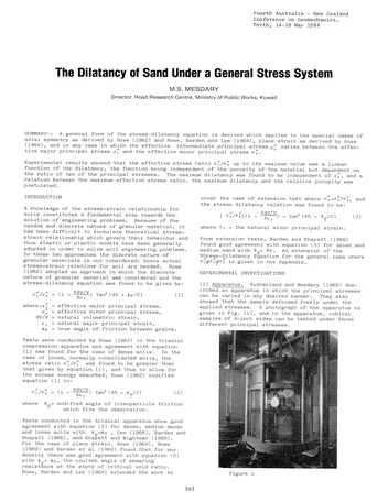 Más sobre La Dilatancia de los Suelos Bajo Condiciones de Esfuerzo Triaxial.