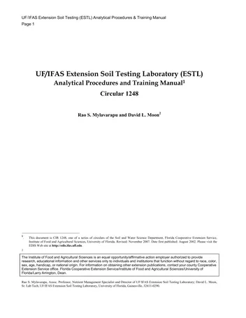 Más sobre Manual de Procedimientos Analíticos y de Capacitación de Pruebas de Suelo de la Extensión Ufifas (estl)_1