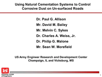 Más sobre Uso de Sistemas de Cementación Natural para Controlar el Polvo Corrosivo en Caminos sin Pavimentar.