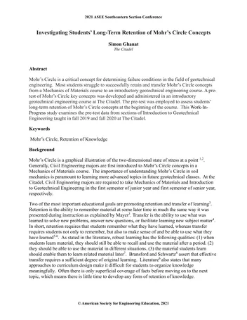 Más sobre Investigación de la retención a largo plazo de los conceptos del círculo de Mohr en estudiantes.