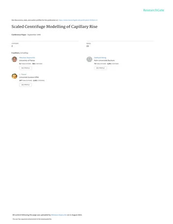 Más sobre Modelado en Centrífuga Escalada del Ascenso Capilar.