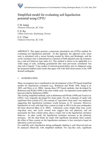 Más sobre Modelo Simplificado para Evaluar el Potencial de Licuefacción del Suelo Usando CPTU