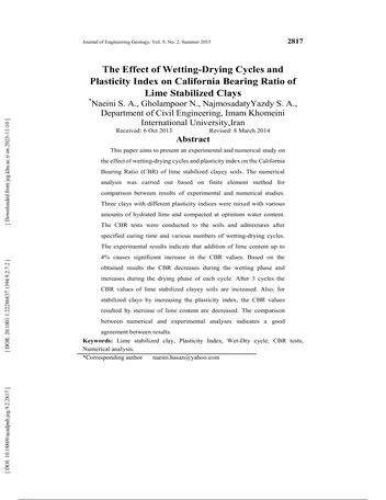 Más sobre El Efecto de los Ciclos de Humedecimiento-Secado y el Índice de Plasticidad en suelos de California.